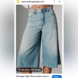 Wrangler Light Blue Wide Leg Colotte Shorts